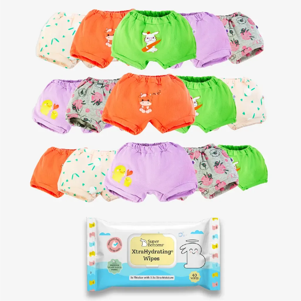 15 Pack Bloomers Farm Fam + FREE Wipes 40 pack