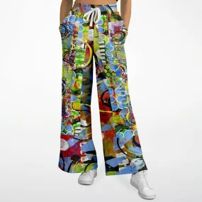 Barcelona Geometric Print Eco-Poly Stretchy Phat Bellbottoms