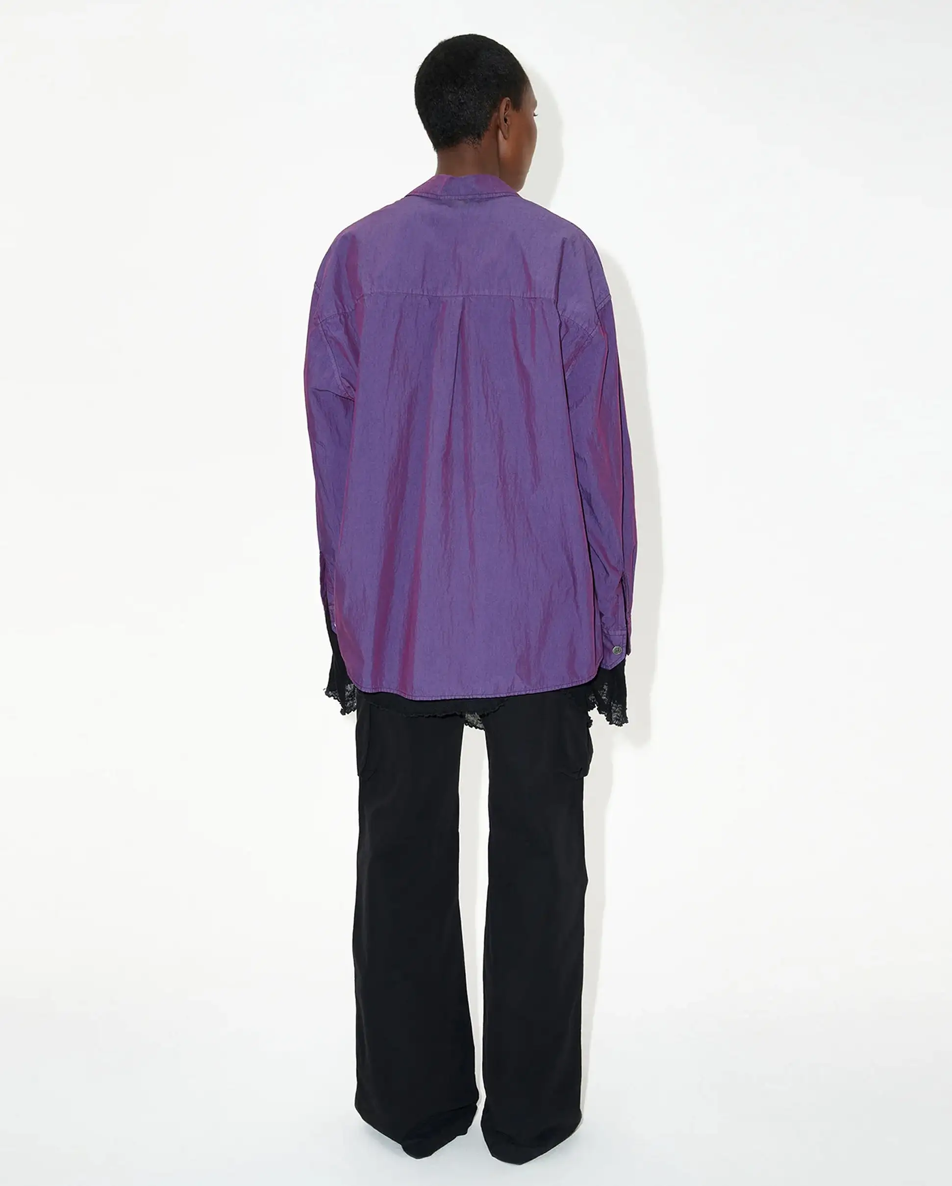 BORROWED SHIRT / BLACKCURRANT PARACHUTE POPLIN