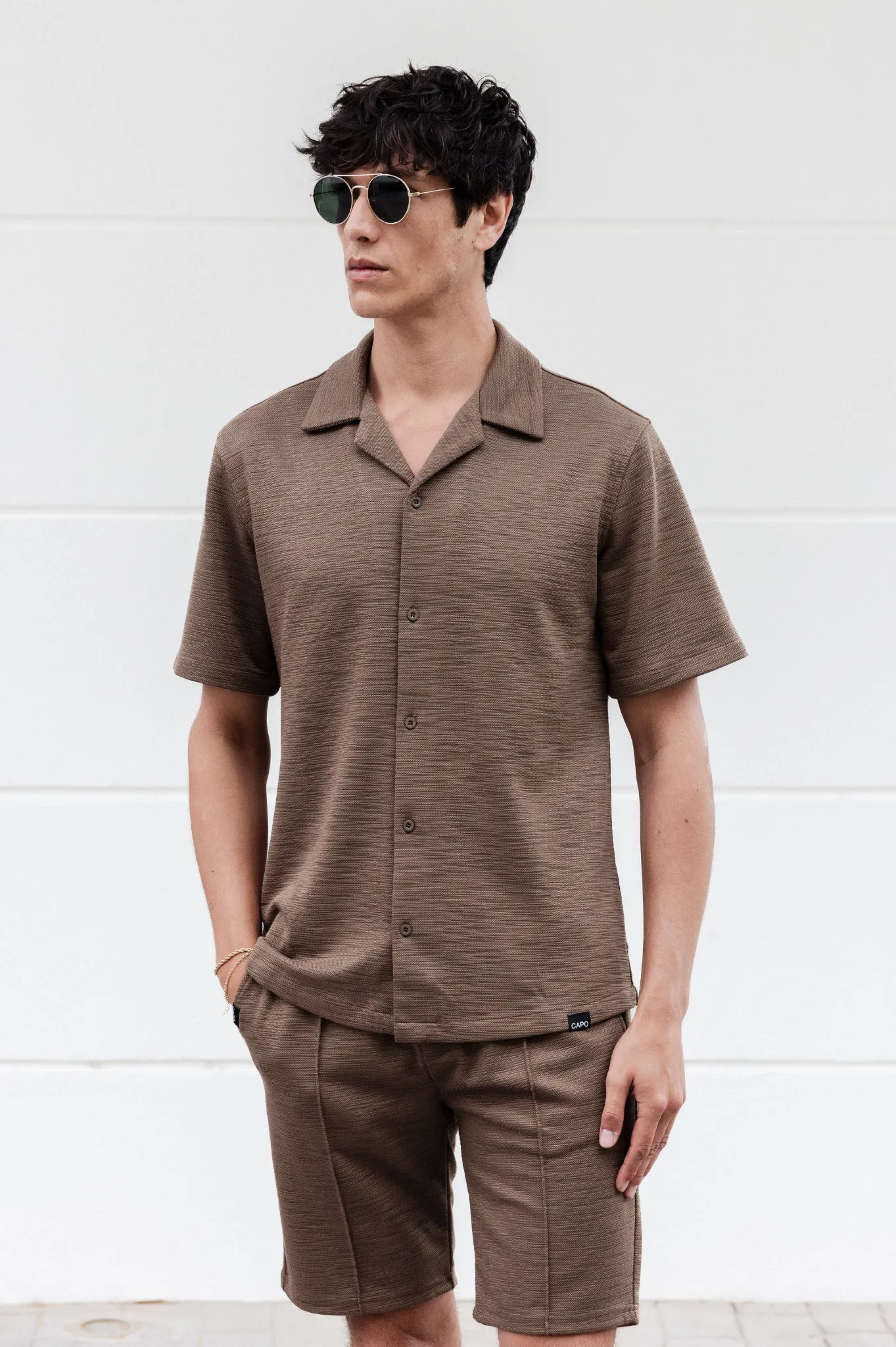 Capo INTERLOCK SLUB Revere SS Shirt - Mocha