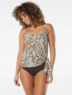  Coco Reef Stella Side Tie Bra Sized Underwire Tankini Top - Imperial Paisley     