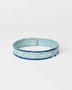 DENIM FLOWER CHOKER / INDIGO