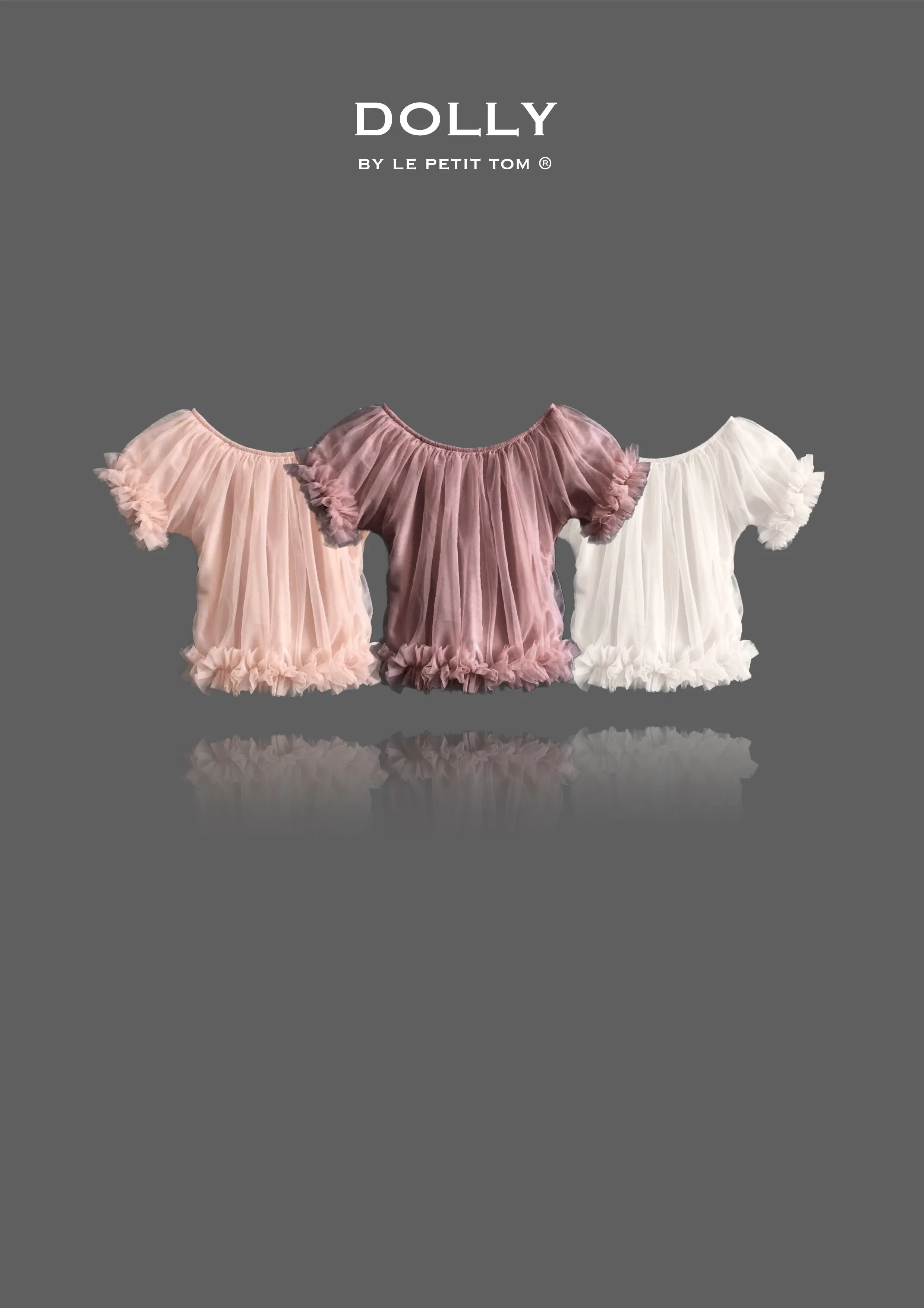 DOLLY by Le Petit Tom  FRILLY PRINCESS TOP mauve