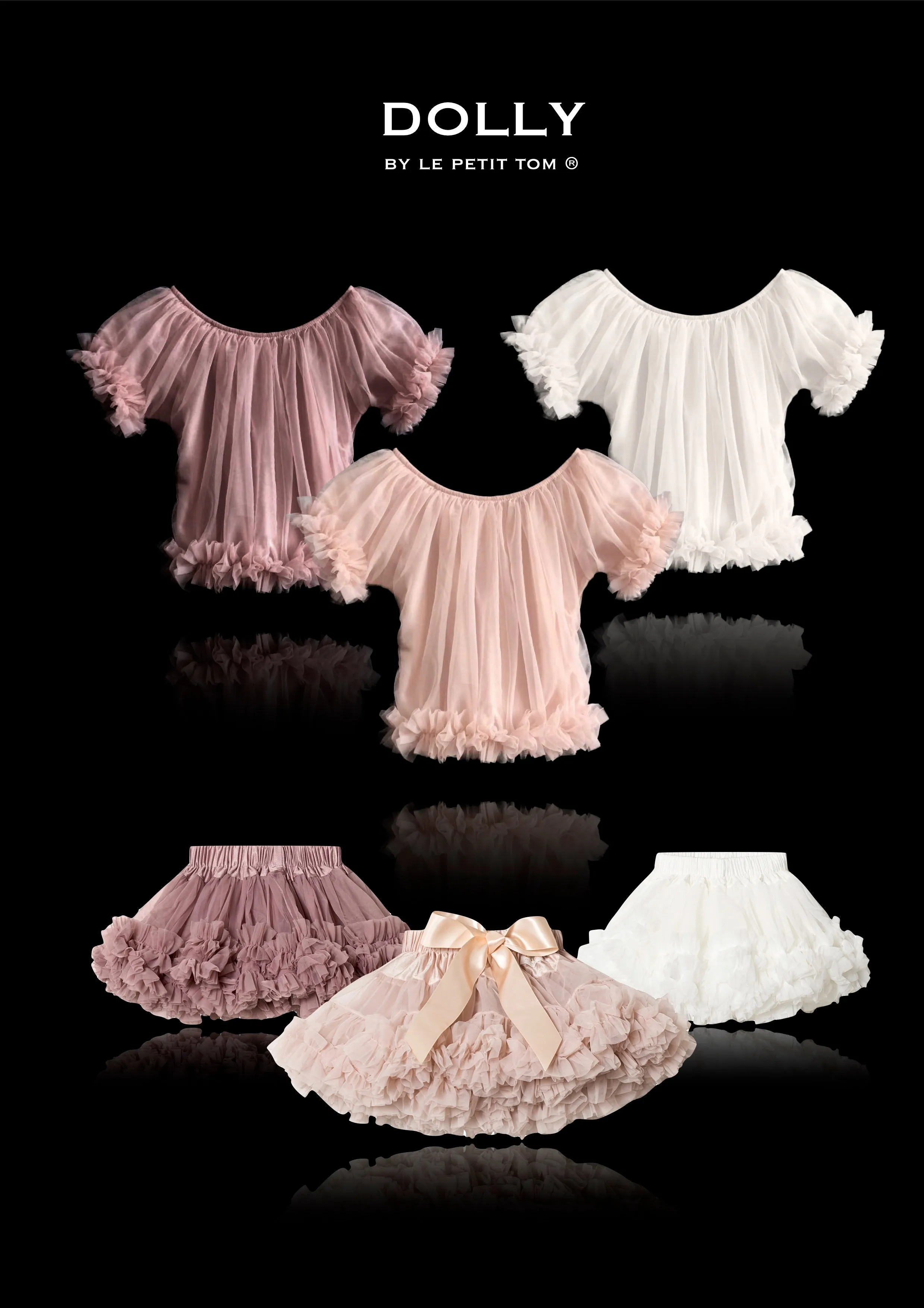 DOLLY by Le Petit Tom  FRILLY PRINCESS TOP mauve