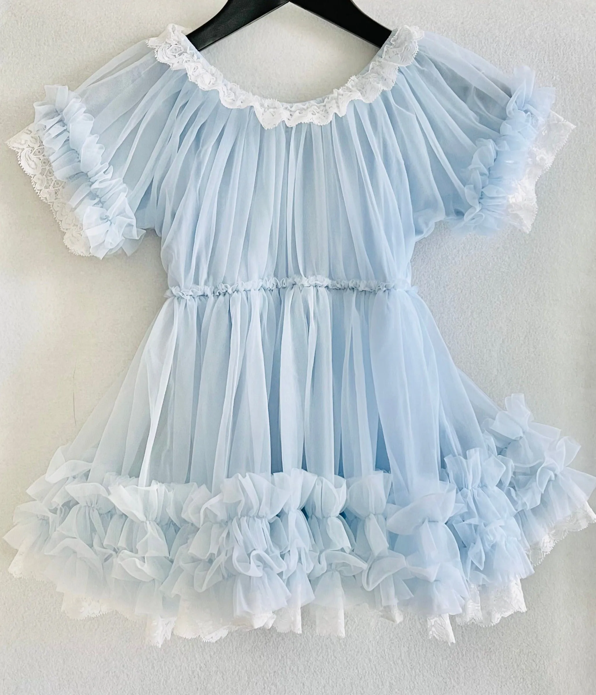 DOLLY by Le Petit Tom  PORCELAIN DOLLY DRESS light blue