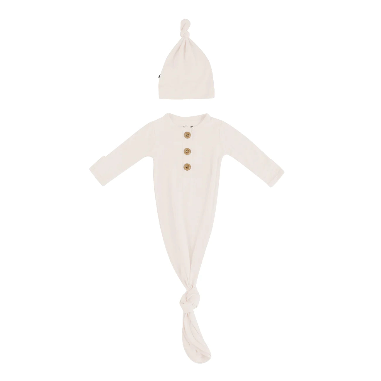 Kyte Baby - Knotted Gown with Hat Set in Oat