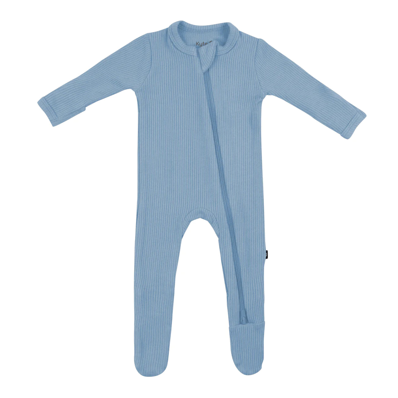 Kyte Baby - Ribbed Zipper Footie in Slate