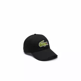 Lacoste Big Croc Cap w/ Leather Strap In Black