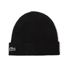 Lacoste RB0001 Knitted Wool Beanie - Black