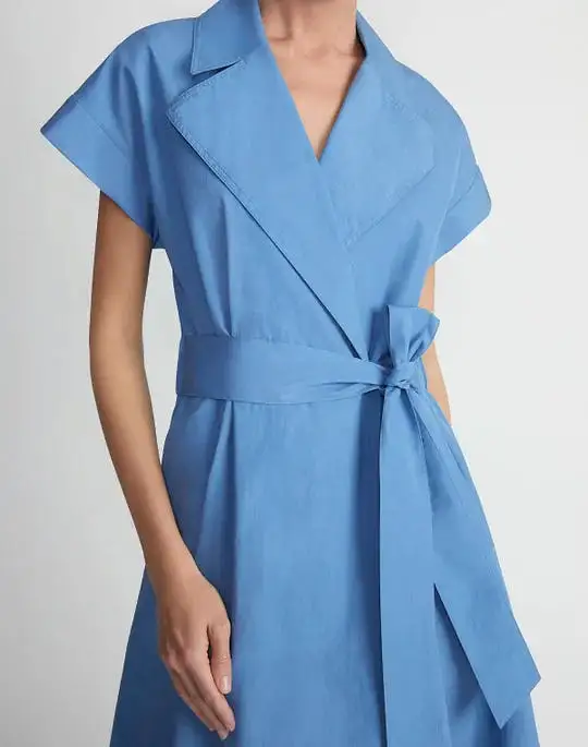 LAFAYETTE 148 Organic Cotton Poplin Wrap ShirtDress