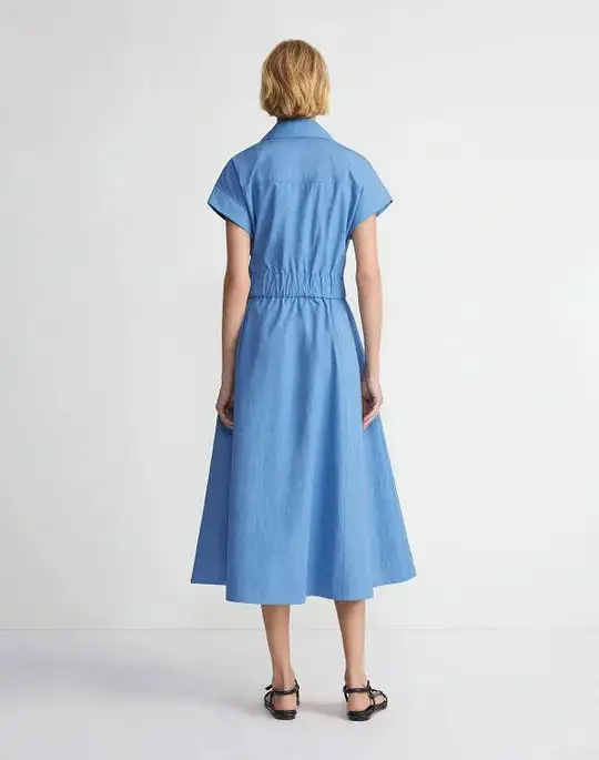 LAFAYETTE 148 Organic Cotton Poplin Wrap ShirtDress