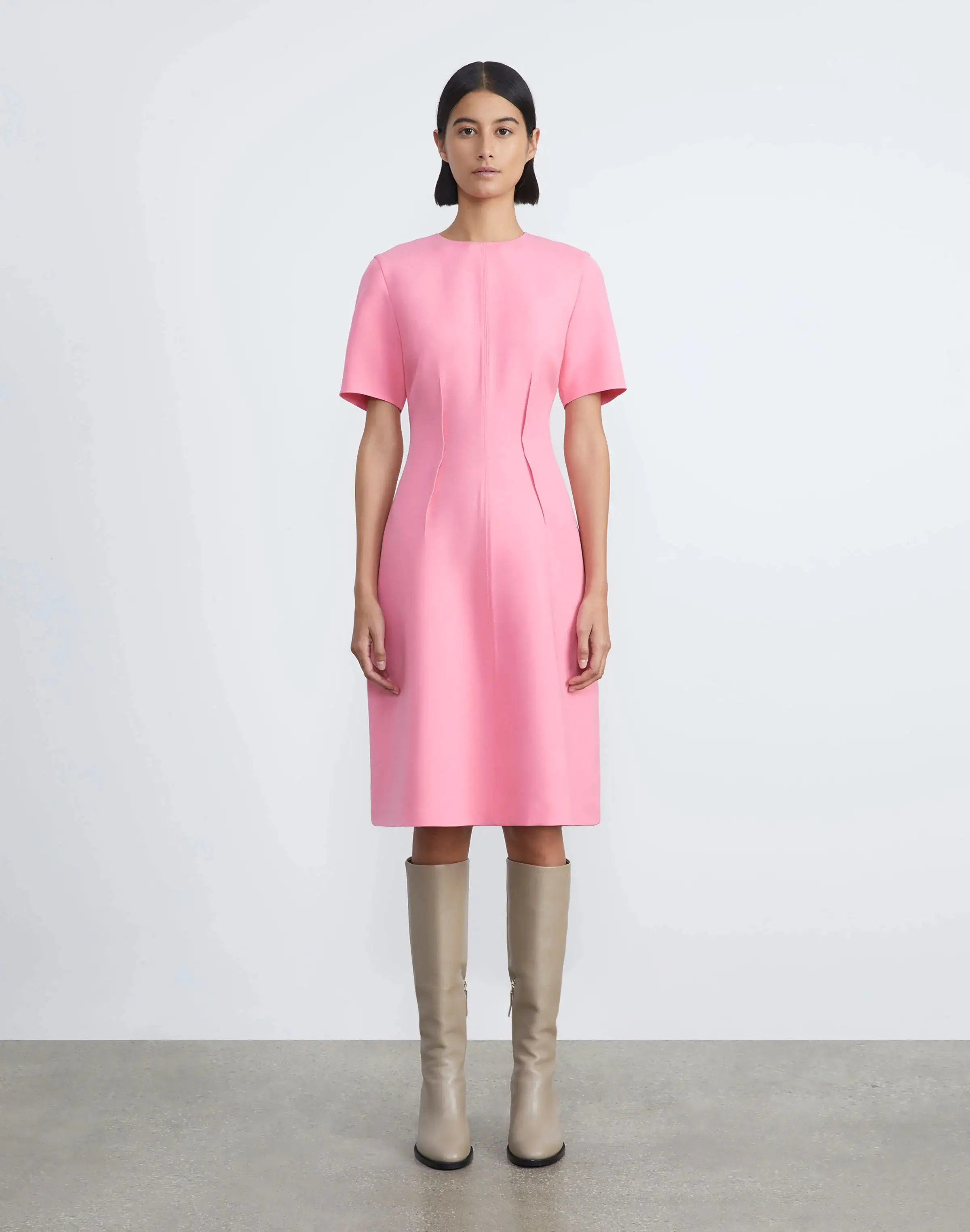 LAFAYETTE 148 Wool-Silk Crepe Flared Dress