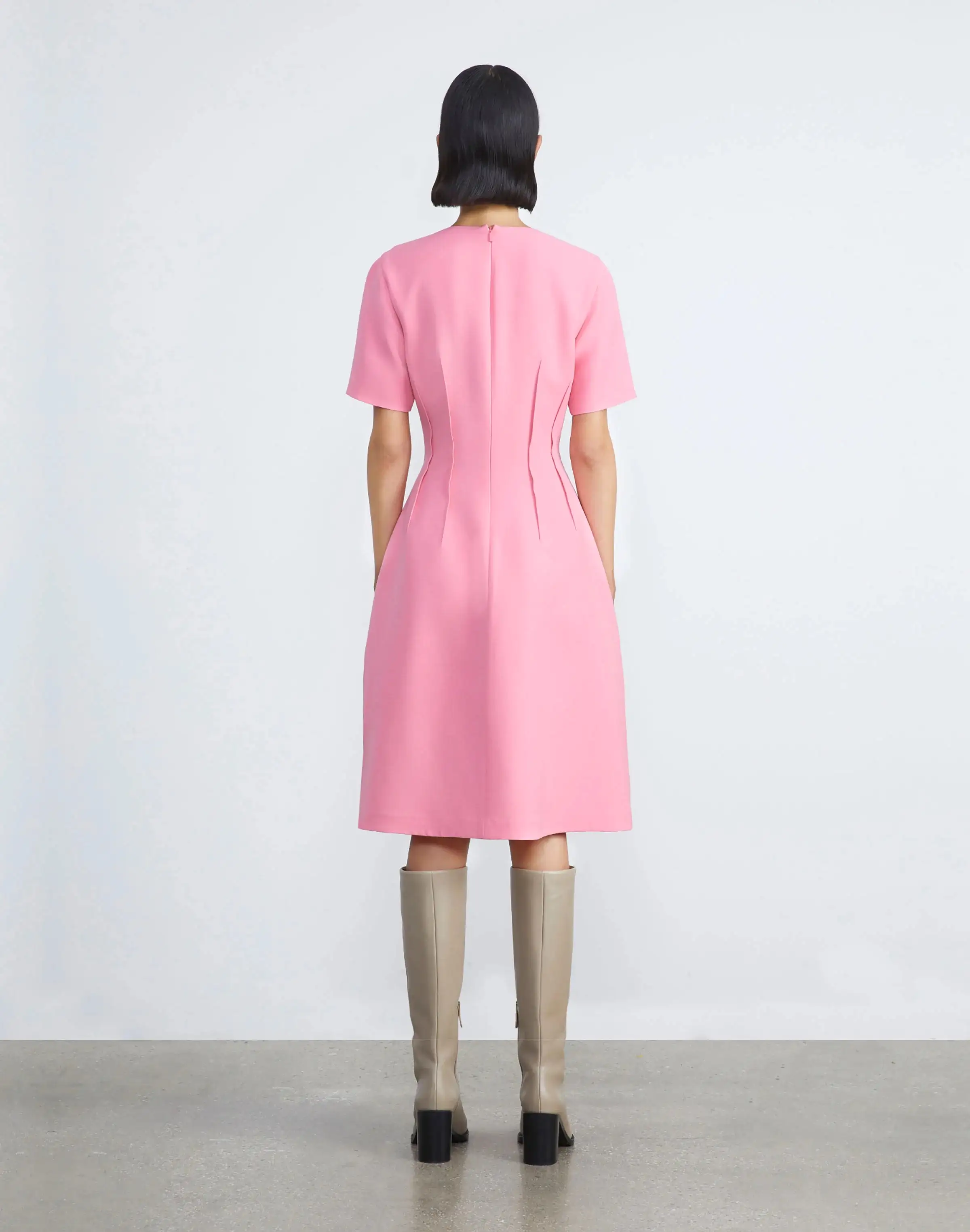 LAFAYETTE 148 Wool-Silk Crepe Flared Dress