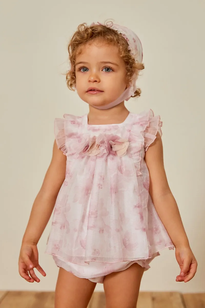 Martin Aranda 2 PC Dusty Pink Dress & Bloomer Set