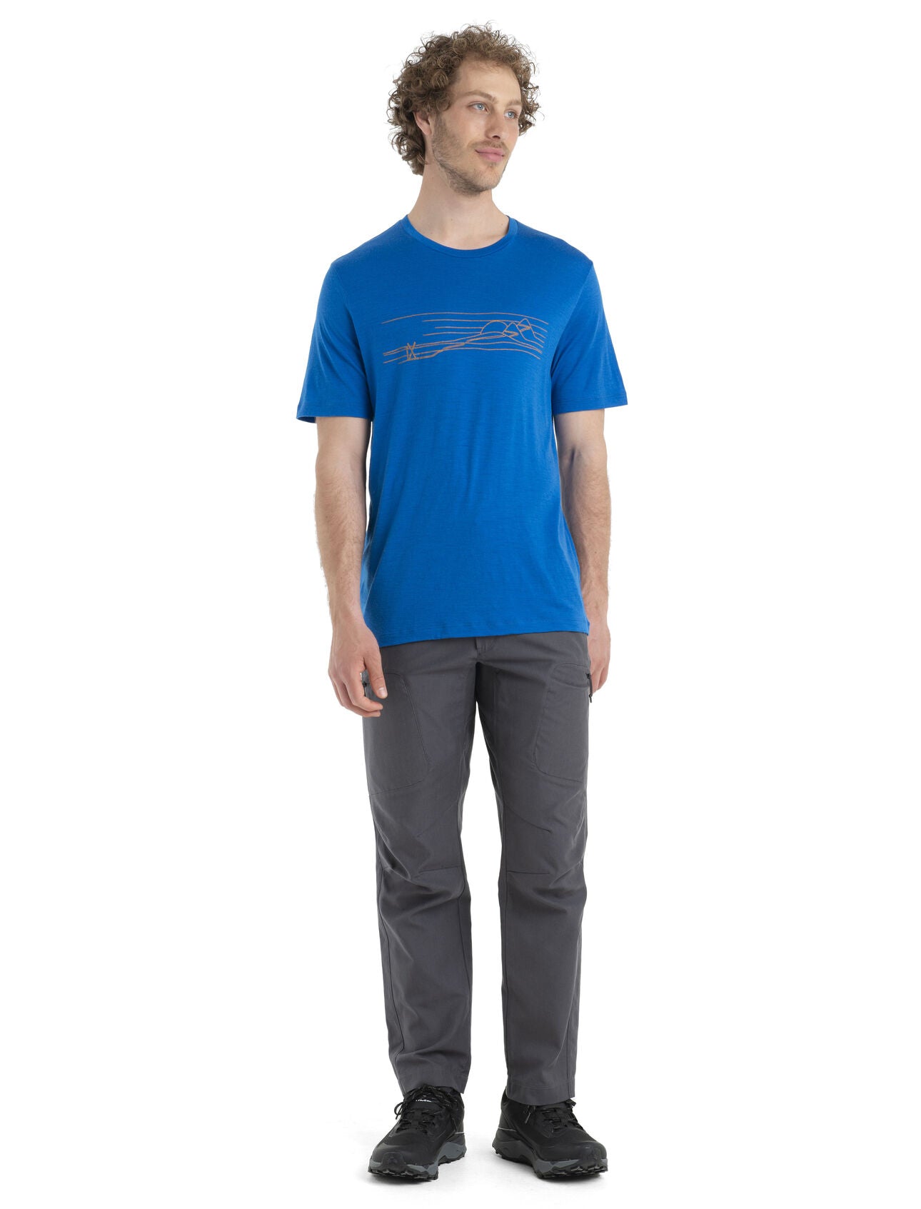 Mens Merino Tech Lite II Short Sleeve Tee Ski Stripes