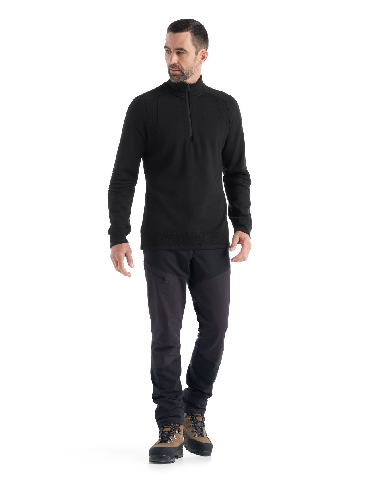 Mens Zoneknit LS Half Zip - Black