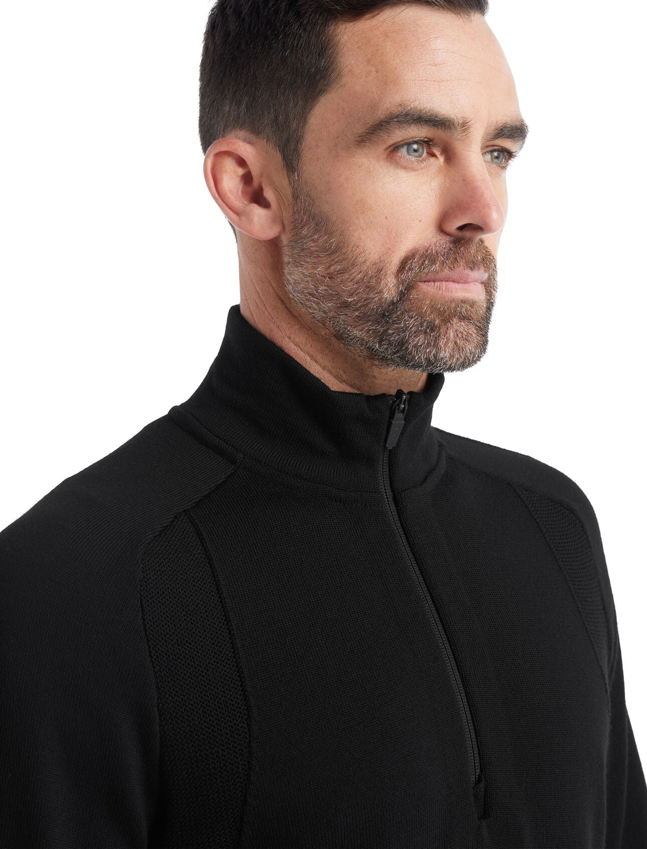 Mens Zoneknit LS Half Zip - Black