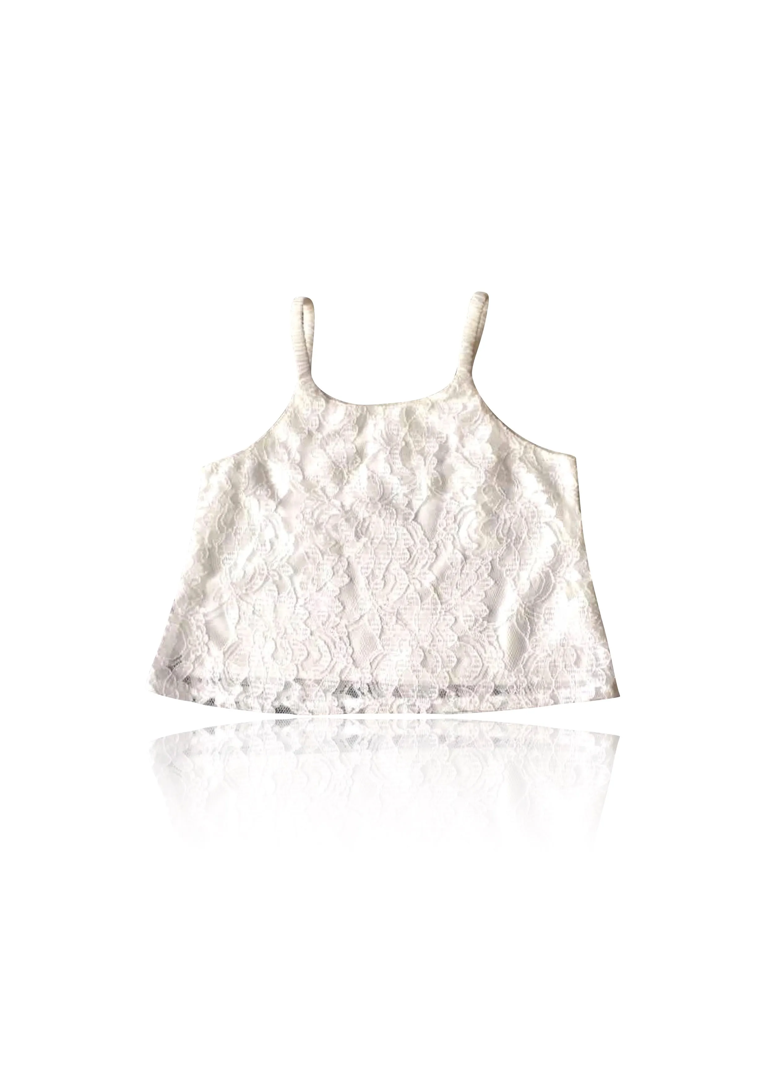 [OUTLET] DOLLY by Le Petit Tom  LACY SPAGHETTI TOP off-white