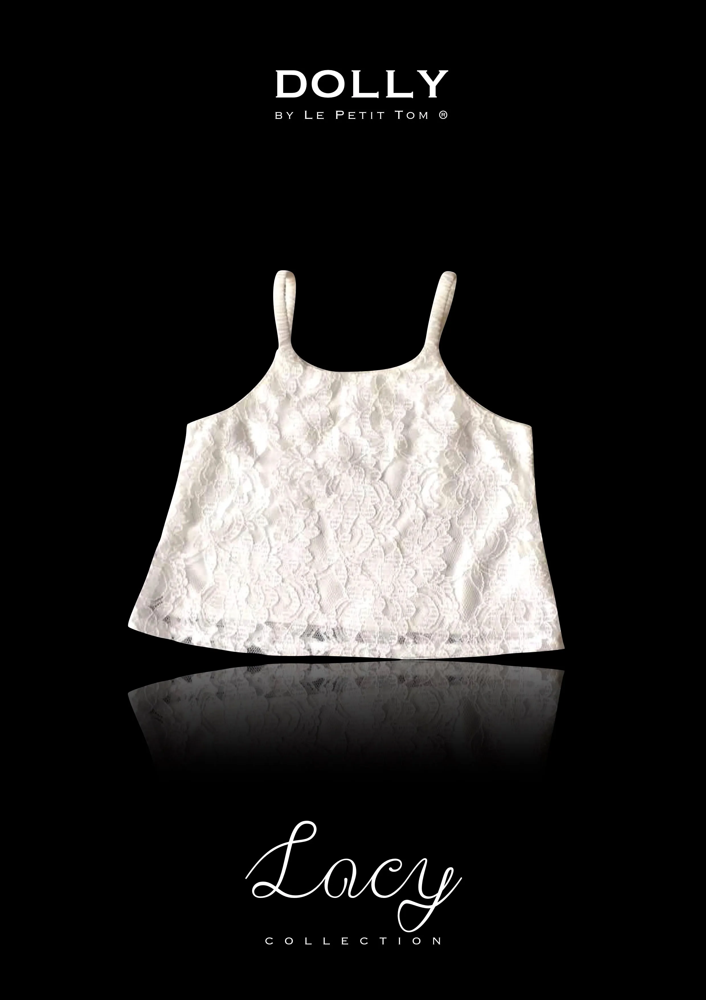 [OUTLET] DOLLY by Le Petit Tom  LACY SPAGHETTI TOP off-white