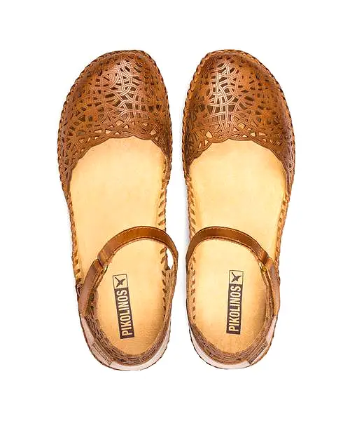 Pikolinos Women's Ballet Flat P. Vallarta Brandy Leather