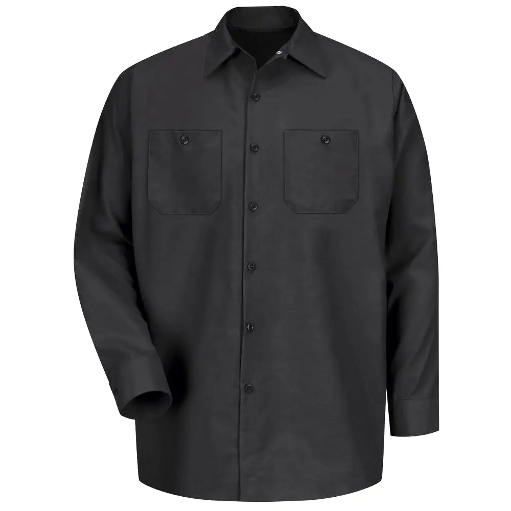 Red Kap Men's Long Sleeve Industrial Work Shirt - Black