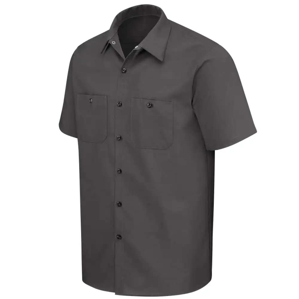 Red Kap Men's Short Sleeve Industrial Work Shirt - Charcoal