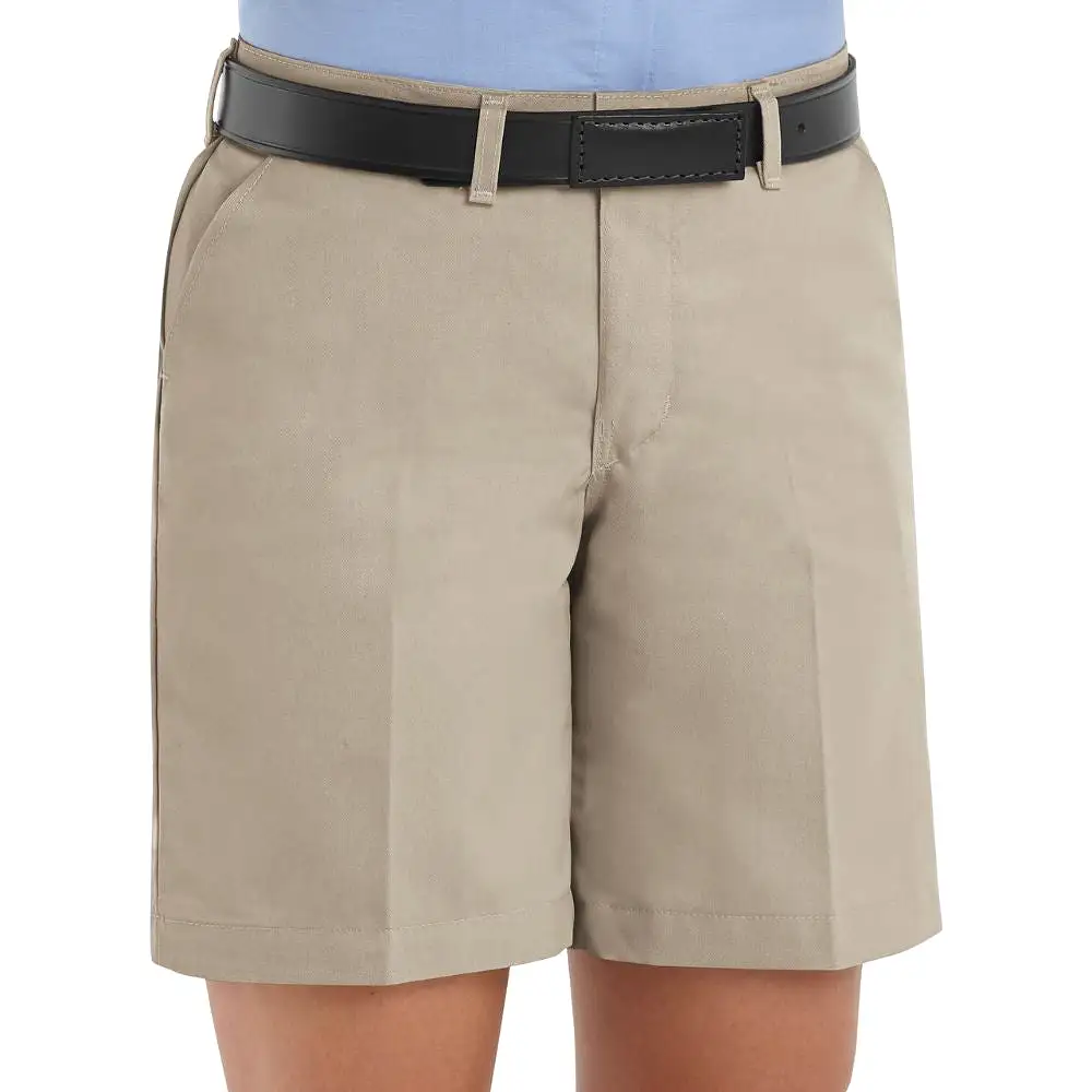 Red Kap Women's Plain Front Work Short - Tan