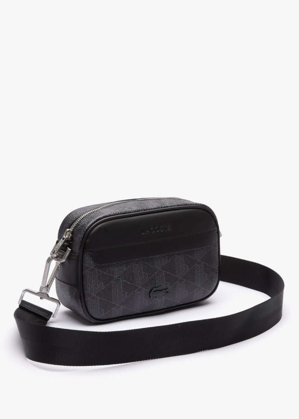 Sacoche bandoulière Lacoste reporter bag monogramme  noir