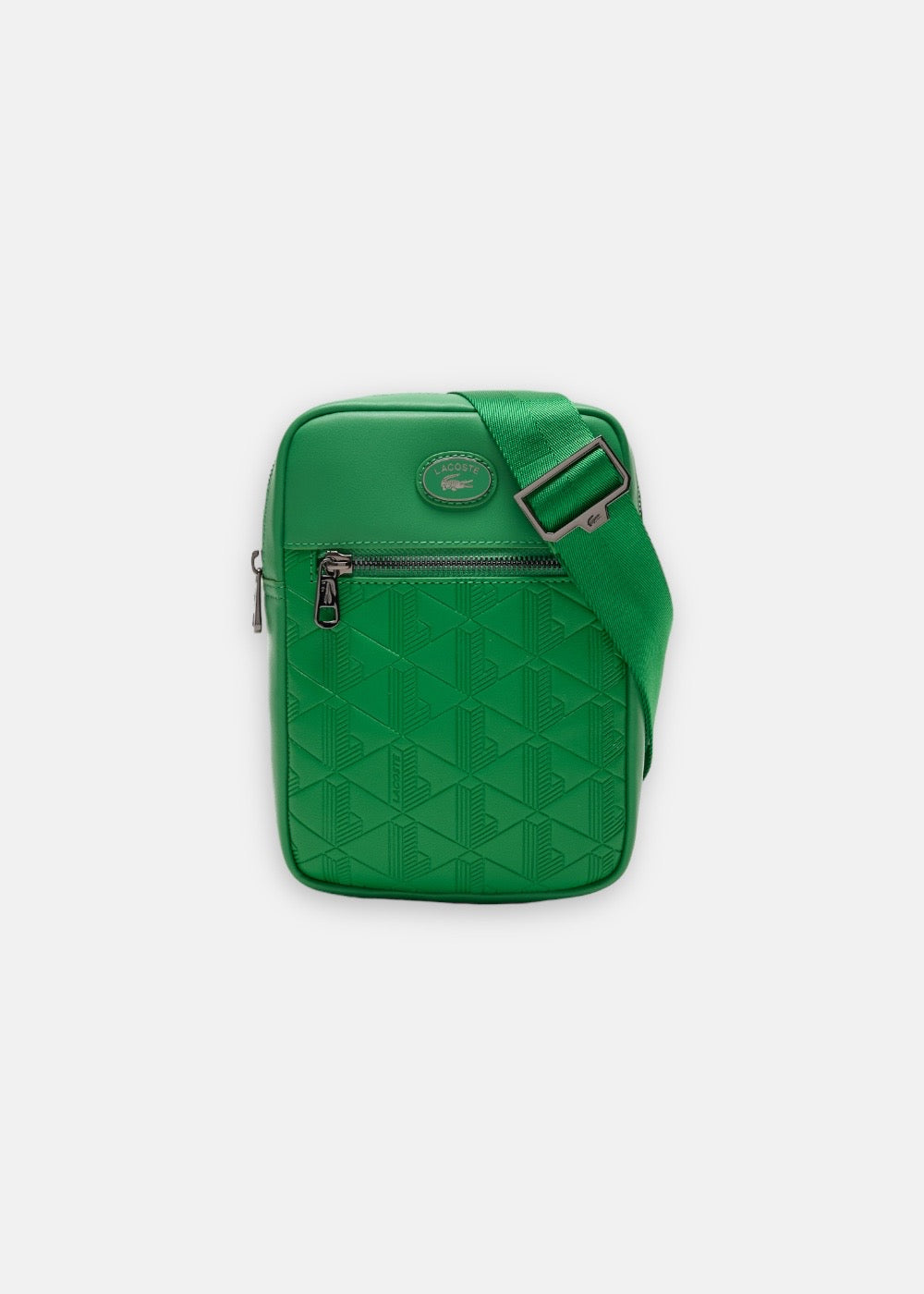 Sacoche Lacoste verticale monogramme verte