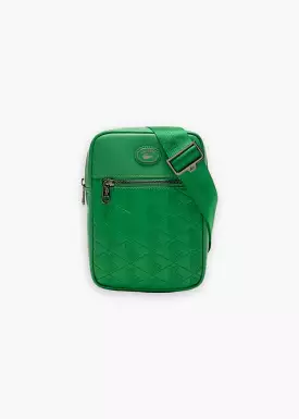 Sacoche Lacoste verticale monogramme verte