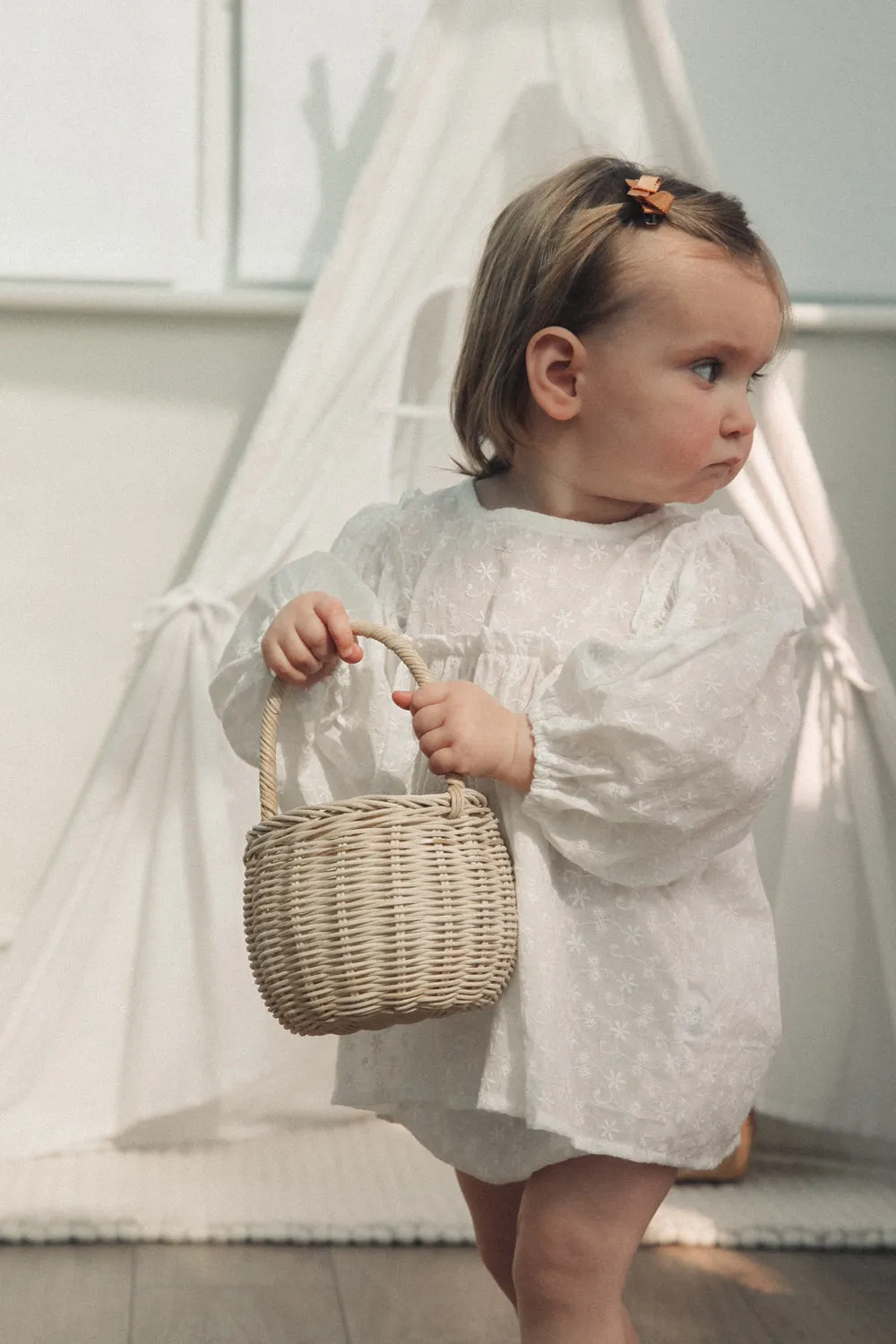 White Broderie Anglaise Top & Bloomer Set